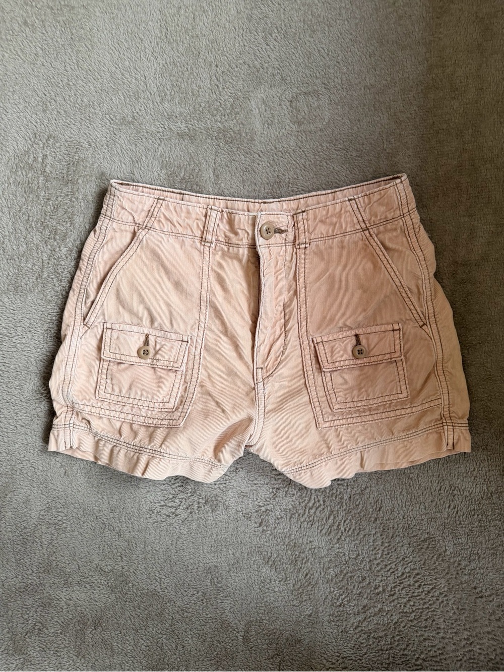 American Eagle Pink Corduroy Utility Cargo Shorts Size 0